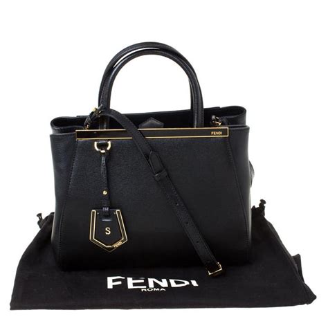 fendi 2jours petite black|Fendi 2Jours Petite Leather Tote Bag, Black .